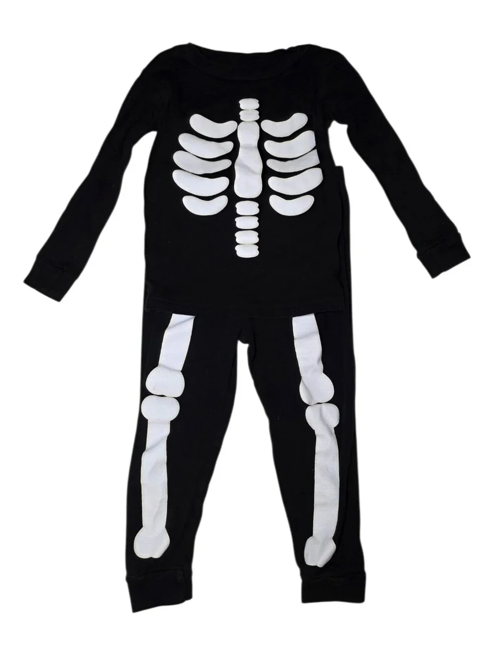 Kids Halloween Costume Casual 2 Piece Skeleton Bones Shirt & Pants Set Baby 3t